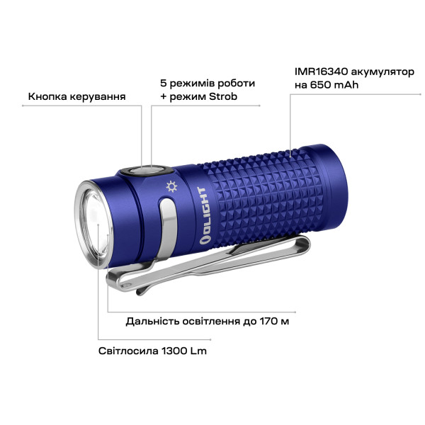 Olight Baton 4 Premium Regal Blue Flashlight