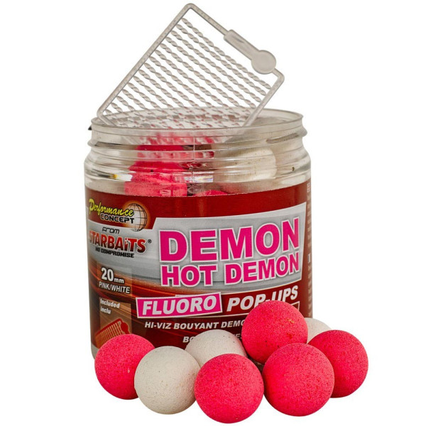 Boilies Starbaits Fluo Pop-Ups Hot Demon 10mm 60gr