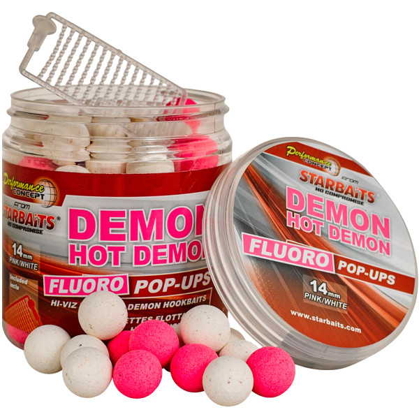 Boilies Starbaits Fluo Pop-Ups Hot Demon 14mm 80gr
