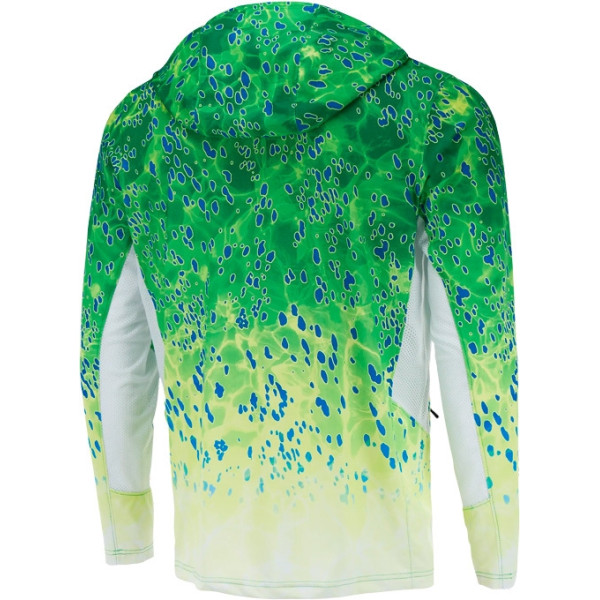 Реглан Pelagic Exo-Tech Hooded Fishing Shirt L ц:green dorado hex