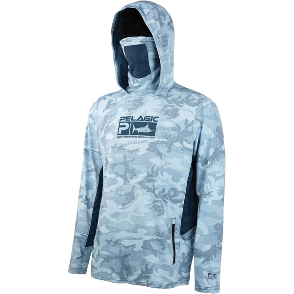 Реглан Pelagic Exo-Tech Hooded Fishing Shirt XXL ц: slate fish camo