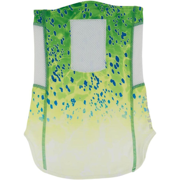 Buff Pelagic Pro Fishing Neck Gaiter. Green dorado