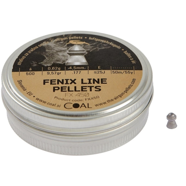 Coal Fenix ​​Line Pneumatic Bullets, 4.5mm Caliber, 0.62g, 500 pcs/pack