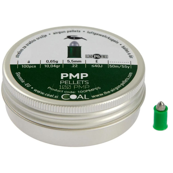 Coal PMP pneumatic bullets, caliber 5.5 mm, 0.65 g, 100 pcs/pack