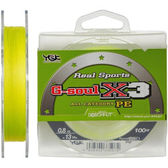 YGK G-soul X3 Cord - 100m 0.128mm #0.6/9lb 4.1kg Color: Light Yellow