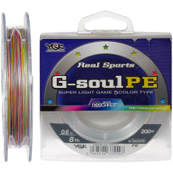 Cord YGK G-soul 5 colors - 200m 0.128mm #0.6/8lb 3.6kg