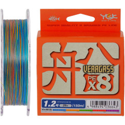 Cord YGK Veragass Fune X8 - 150m 0.128mm #0.6/11lb 5.2kg 10m x 5 colors