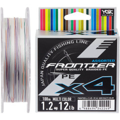 YGK Frontier X4 100m Cord (Multicolor) #1.2/0.185mm 12lb/5.4kg