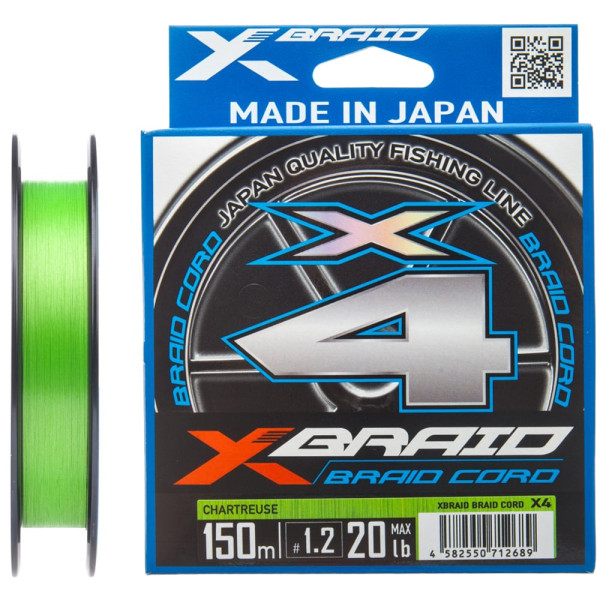 Cord YGK X-Braid Braid Cord X4 150m #0.4/0.104mm 8lb/3.6kg