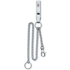Victorinox 4.1860 Belt Carabiner with 2 Chains, Silver