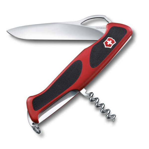 Ніж VICTORINOX 0.9523.MC Delemont RangerGrip 63 ц: червоний/чорний