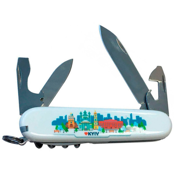 Ніж VICTORINOX 1.3603.7R2KYIV Swiss Army Spartan білий з логотипом. "Київ"""