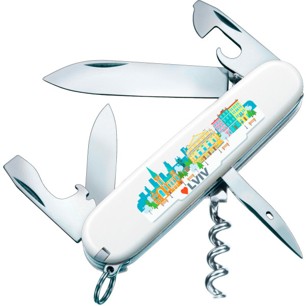 Ніж VICTORINOX 1.3603.7R2LVIV Spartan з логотипом "Львів" ц: білий