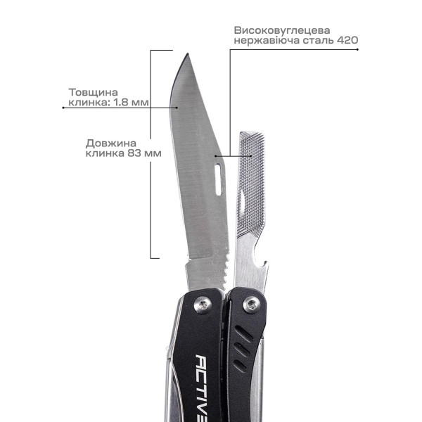 Active Scitool Multitool. Color: Black