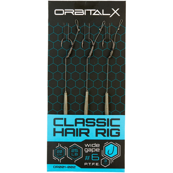 Leash OrbitalX Classic Hair Rig Wide Gape #4 25lb 20cm (3pcs/pack) c: camo
