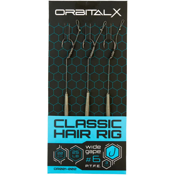 Leash OrbitalX Classic Hair Rig Wide Gape #6 25lb 20cm (3pcs/pack) c: camo