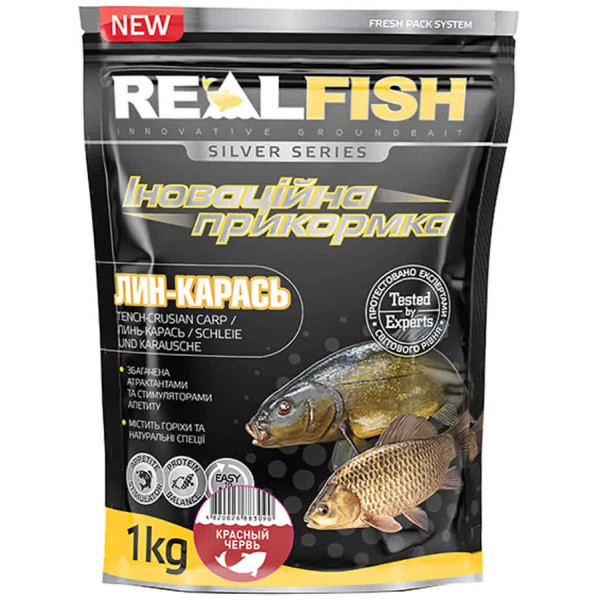 Real Fish Silver Series Tench-Crucian Carp Red Worm Groundbait 1kg