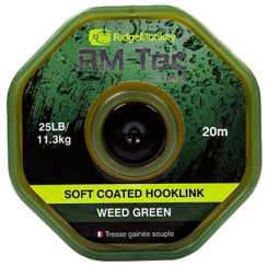 Поводковый материал RidgeMonkey RM-Tec Soft Coated Hooklink Weed Green 35lb 20м