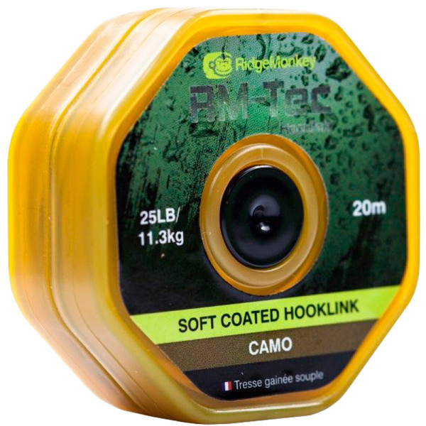 RidgeMonkey RM-Tec Soft Coated Hooklink Camo 35lb 20m