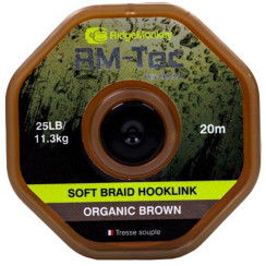 RidgeMonkey RM-Tec Soft Braid Hooklink Organic Brown 25lb 20m