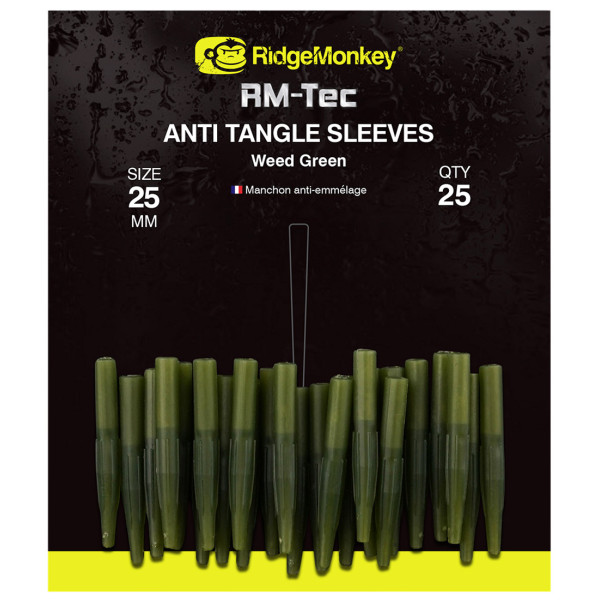 Противозакручиватель RidgeMonkey RM-Tec Anti Tangle Sleeves Short (25шт/уп) ц:weed green