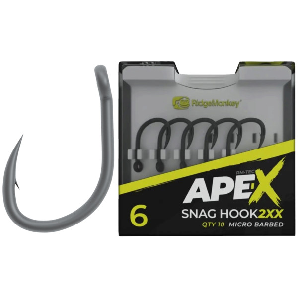 RidgeMonkey Ape-X Snag Hook 2XX with #4 Barb (10 pcs/pack)