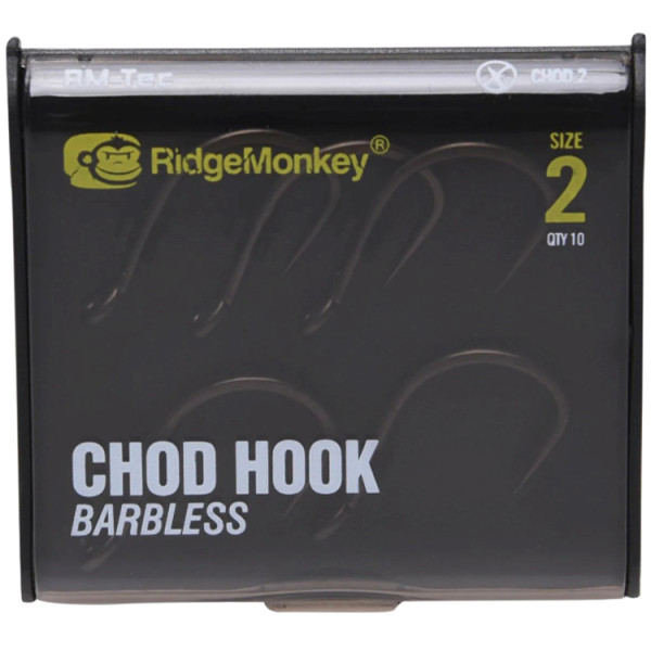 RidgeMonkey RM-Tec Chod Hook Barbless #6 Carp Hook (10 pcs/pack)