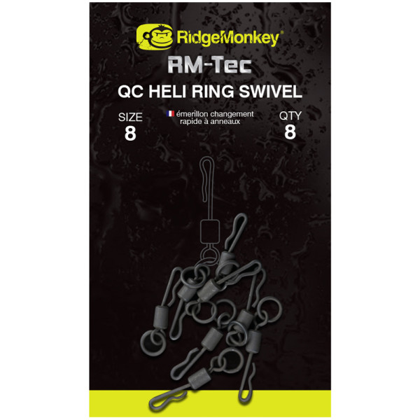 Вертлюжок RidgeMonkey RM-Tec Quick Change Heli Ring Swivel #8 (8 шт/уп)