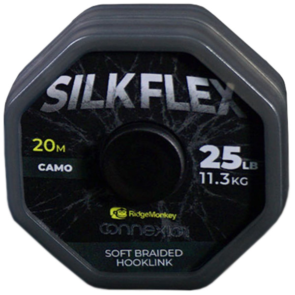 Поводковий матеріал RidgeMonkey Connexion SilkFlex Soft Braid 20m 25lb/11.3kg ц:camo
