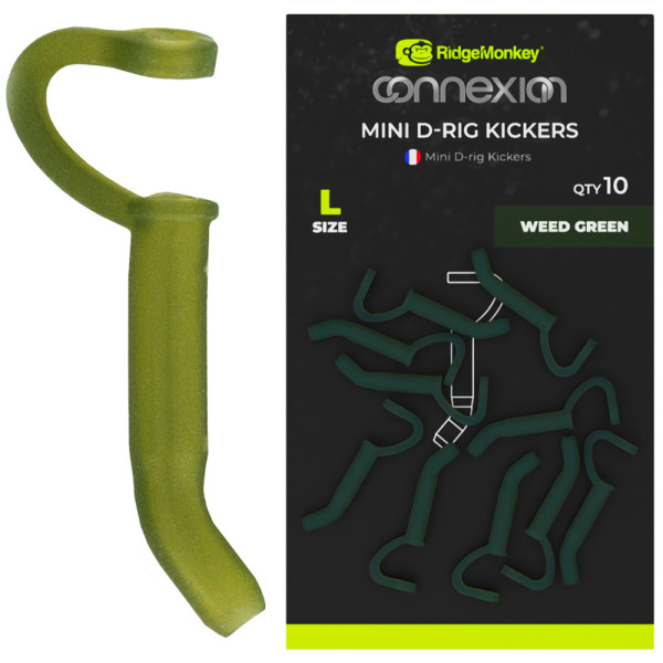 Лентяйка RidgeMonkey Connexion Mini D-Rig Kickers Large (10 шт/уп) ц:weed green