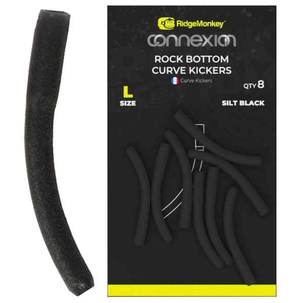 Лентяйка RidgeMonkey Connexion Rock Bottom Curve Kickers Large (8 шт/уп) ц:silt black