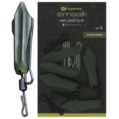 Безопасная клипса RidgeMonkey Connexion Uni Lead Clip (5 шт/уп) ц:camo green