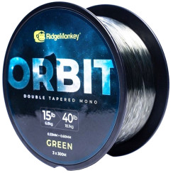 Шоклидер RidgeMonkey Orbit Double Tapered Mono 3x300m 0.33-0.60mm15-40lb/6.8-18.1kg Green