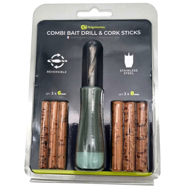 RidgeMonkey Combi Bait Drill & Cork Sticks + 6/8mm Cork Sticks