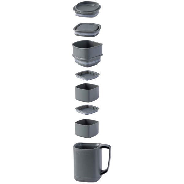 RidgeMonkey ThermoMug DLX Brew Set Gray with a set of containers