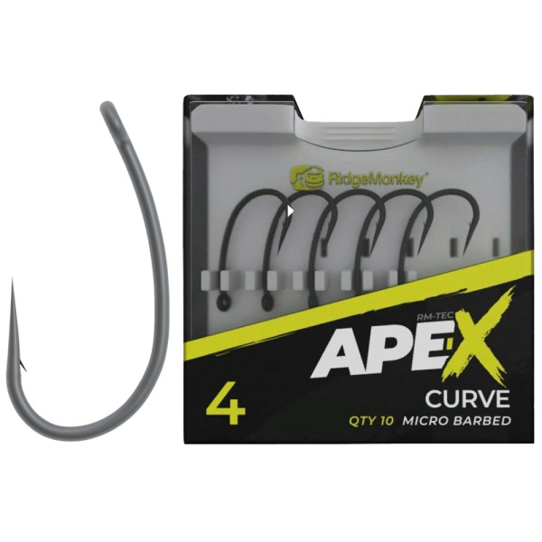 RidgeMonkey Ape-X Curve Carp Hook with #4 Barb (25 pcs/pack)