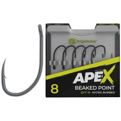 Крючок карповый RidgeMonkey Ape-X Beaked Point с бородкой #4 (25 шт/уп)