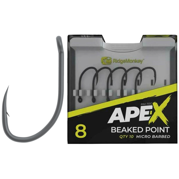 RidgeMonkey Ape-X Beaked Point Carp Hook with #4 Barb (25 pcs/pack)