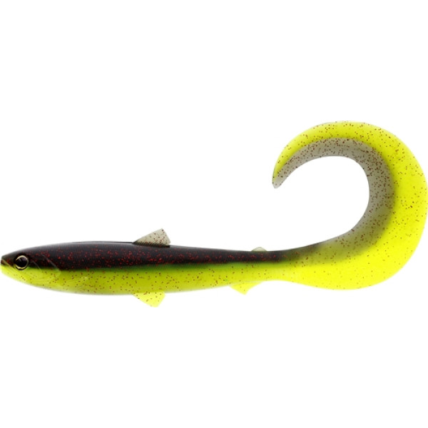 Silicone Westin BullTeez Curltail 8cm 3g Black/Chartreuse (3pcs/pack)