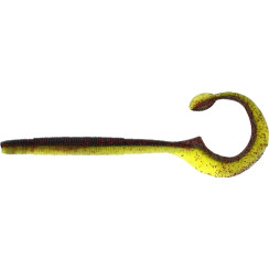 Silicone Westin Ned Worm Curl 12cm 3g Black/Chartreuse (5pcs/pack)