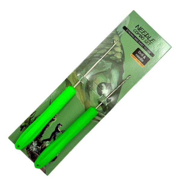 Carp fishing kit: needle, drill, green handle, Needle Combo Set GZ-04