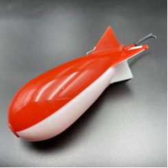 Spomb L white and red bait rocket