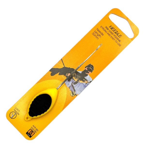 Carp fishing kit: needle-hook, yellow flat handle in a blister pack Needle Combo Set GZ-07