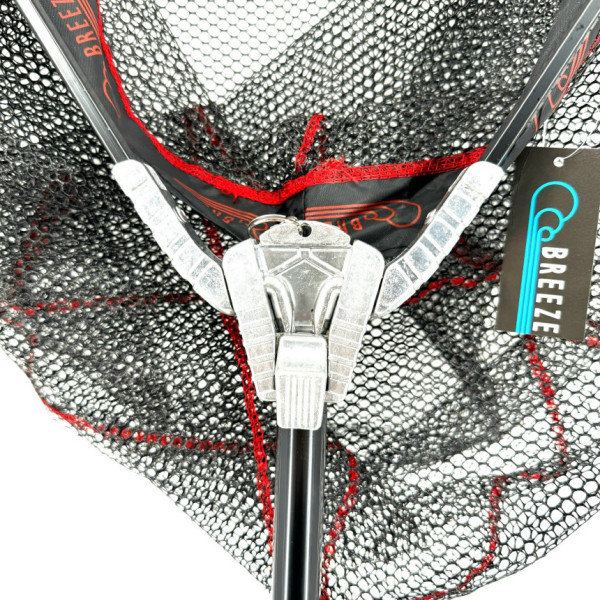 Подсак Breeze HH-270170-GJ треугольный 70 см, усиленный замок, черная вшитая прорезиненная сетка, черная телескоп ручка