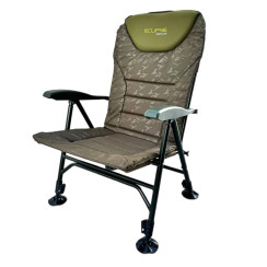 Кресло Eclipse Dyscover 1010-L складное подлокотниками и регулировкой наклона, олива+чехол