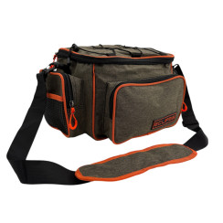 Eclipse Spinning Shoulder Bag, Gray with Orange Accents #002