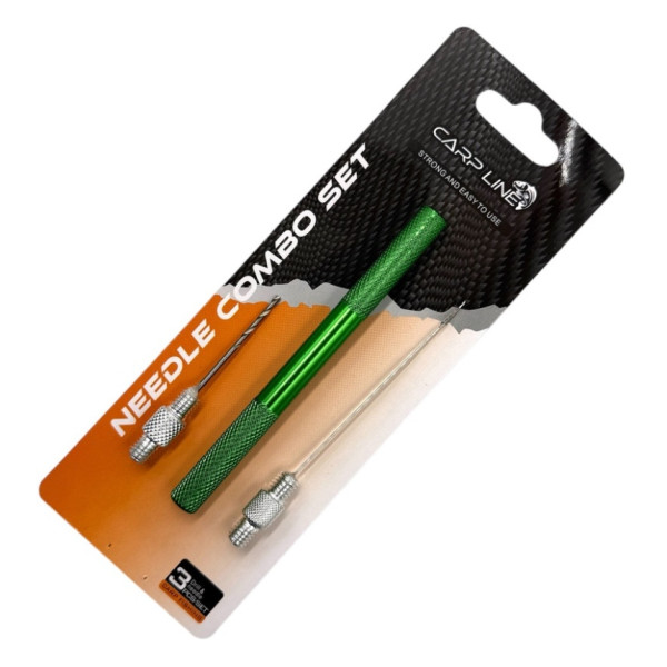 Carp Line Carp Fishing Kit: Needle, Drill + Metal Handle Needle Combo Set 'HW-062' Green