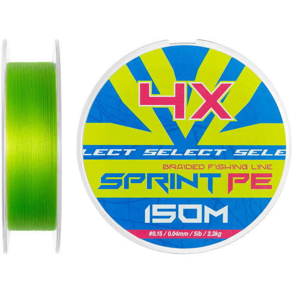 Шнур Select Sprint PE 4X Light Green 150m #0.2/0.06mm 7lb/3.1kg