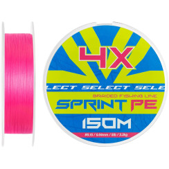 Шнур Select Sprint PE 4X Pink 150m #0.15/0.04mm 5lb/2.3kg