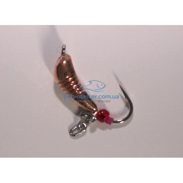 Winter Star Tungsten Banana Jig with Notches, 4.0mm Chain/1.2g, No. 12 Hook: Copper/Silver